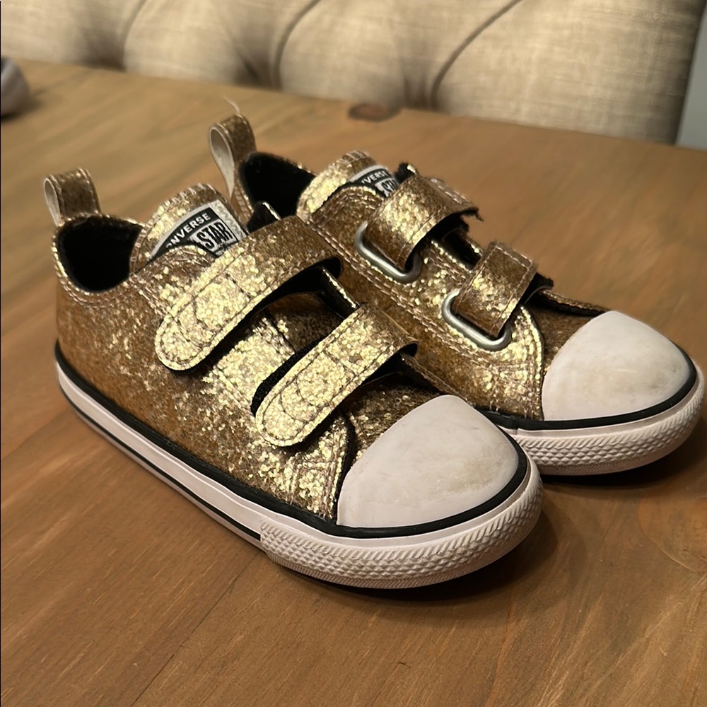 Converse Gold Glitter Sneakers